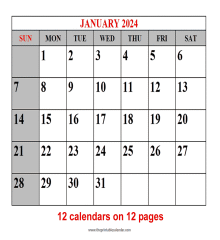 2024 calendar - monthly calendar 2024 - www.theprintablecalendar.com