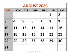 august 2025 printable calendar